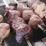 Cooked meats on Brazilian pit