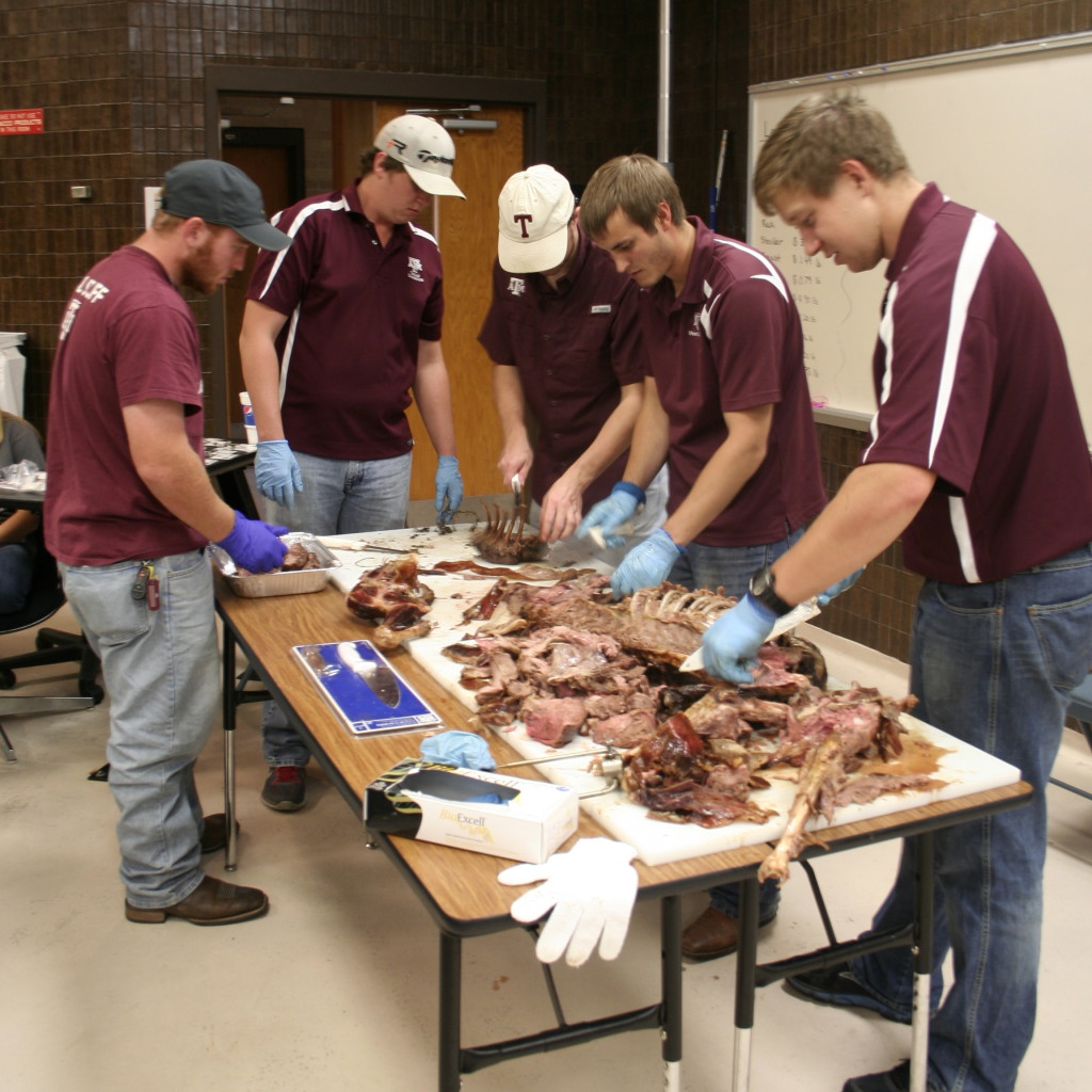 Cutting goat for tacos