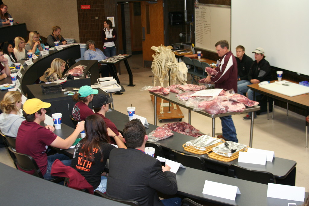 Ray Riley demonstrating beef cutout