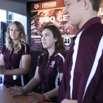 Kaitlyn Porter, Clay Eastwood, and Michael Berto answering questions