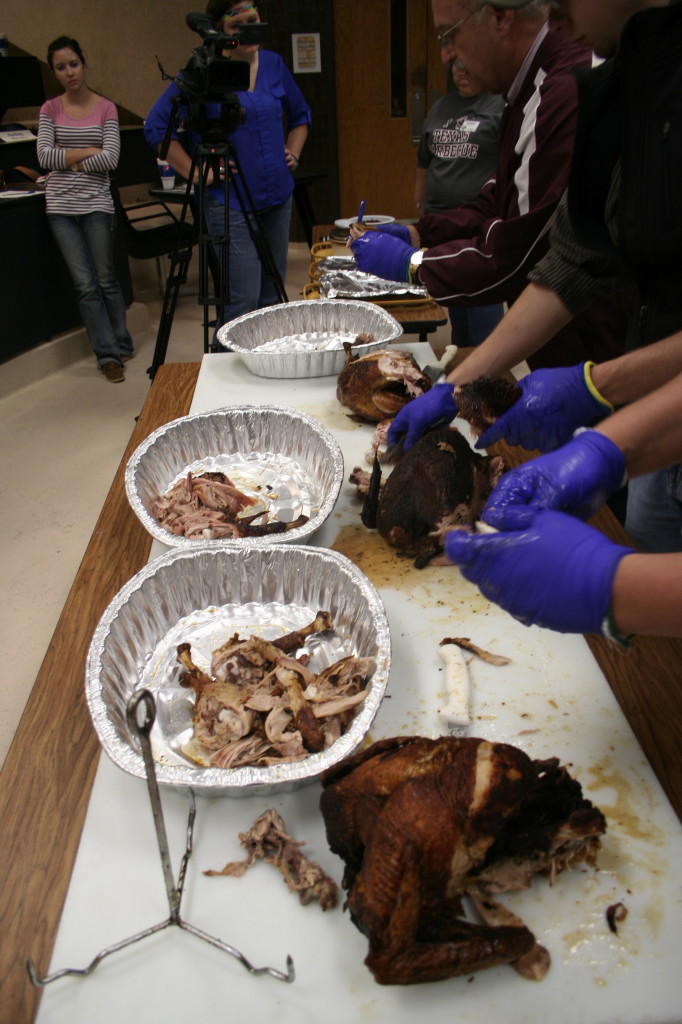 Fried, smoked, and rotisserie turkey for the students
