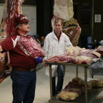 Davey Griffin and Crystal Waters showing beef cuts