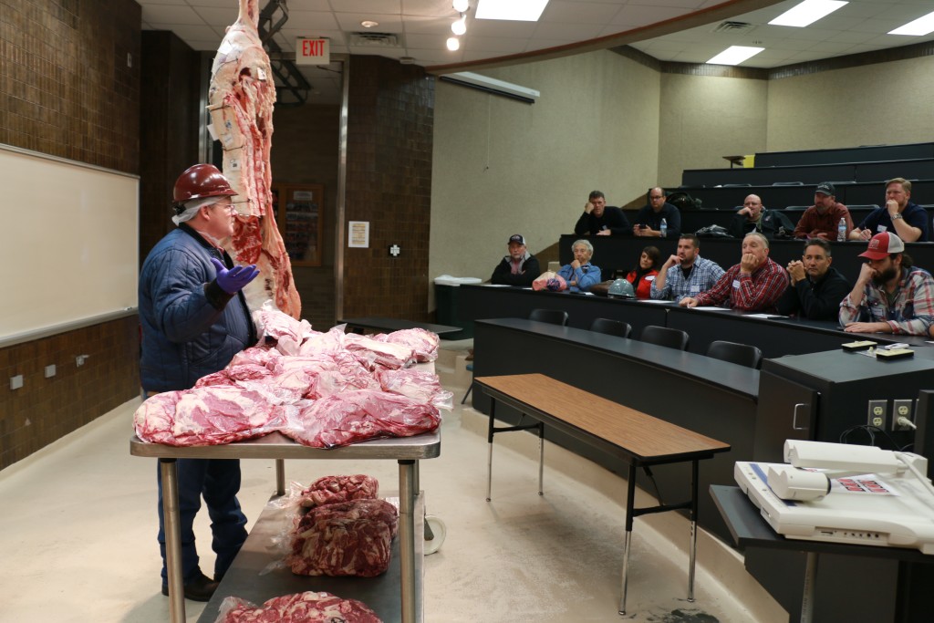 Davey Griffin discussing beef carcass cutout