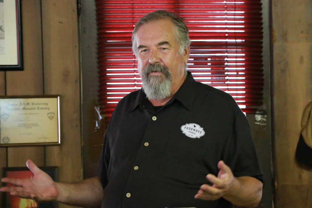 Robb Walsh, speaking about history of Texas Barbecue at Martin's Place