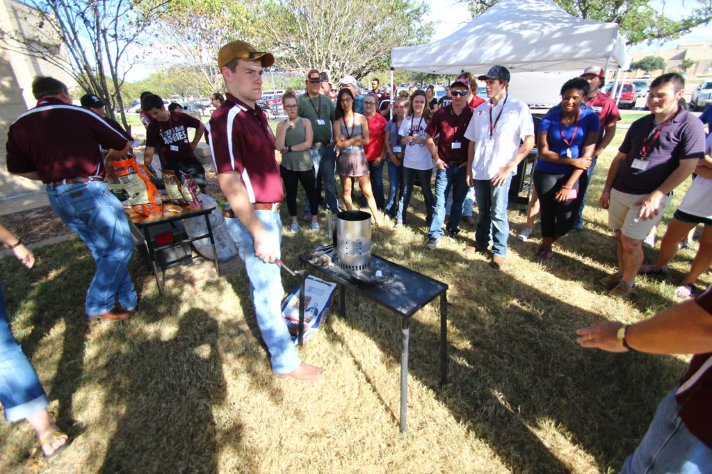 Adam Murray preparing coals