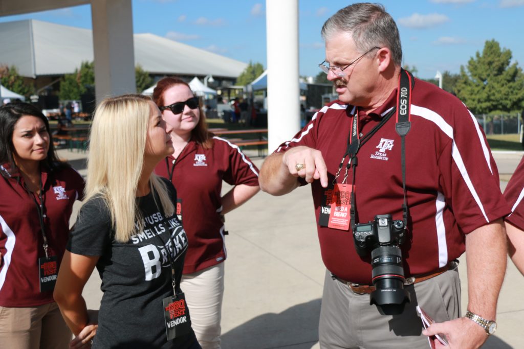 Catherine Stiles, Stiles Switch BBQ talking to Davey Griffin