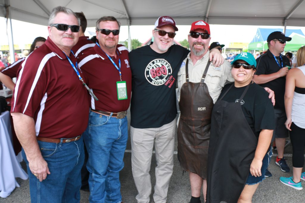 Davey Griffin, Ray Riley, Wayne Kammerl, Russell Roegels, and Misty Roegels at Houston BBQ Festival