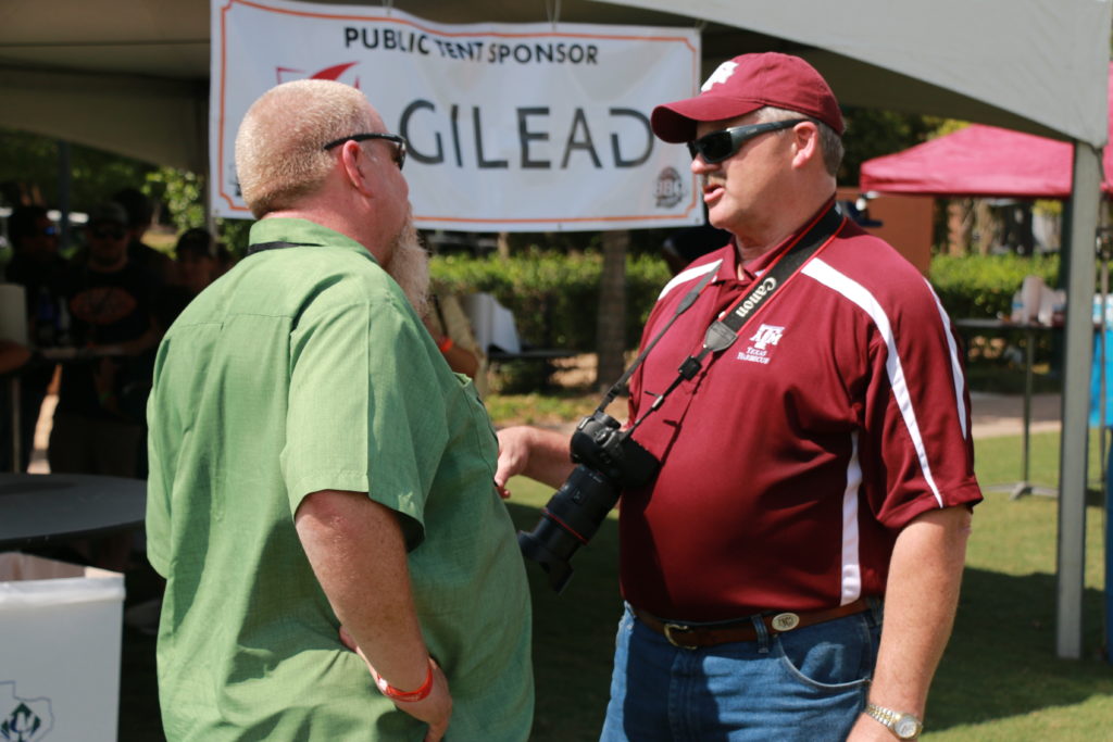 Davey Griffin visiting with Greg Mueller