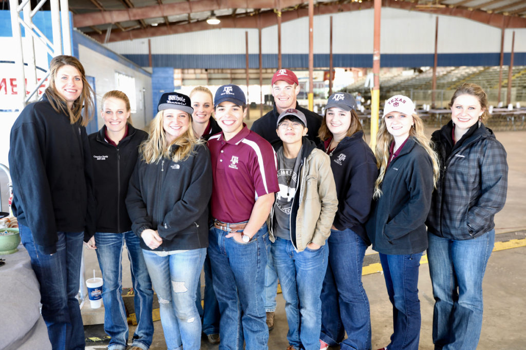 Erin Smith Feges, Feges BBQ, with Aggie Students at Houston BBQ Festival