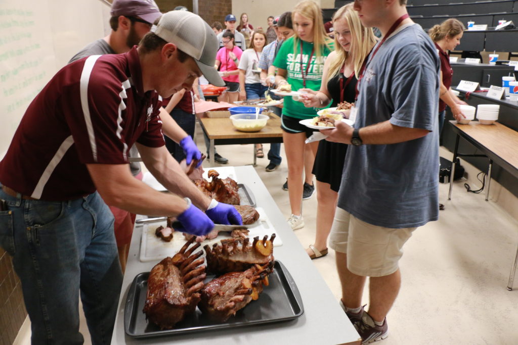 Eric slicing pork steak