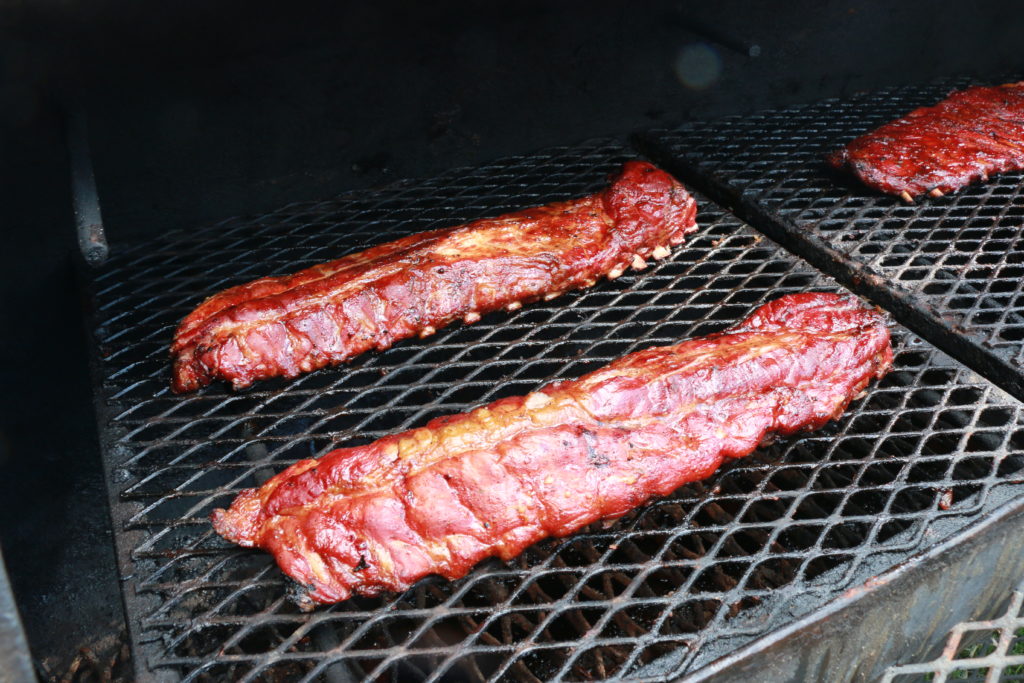Glazed or wet pork back ribs