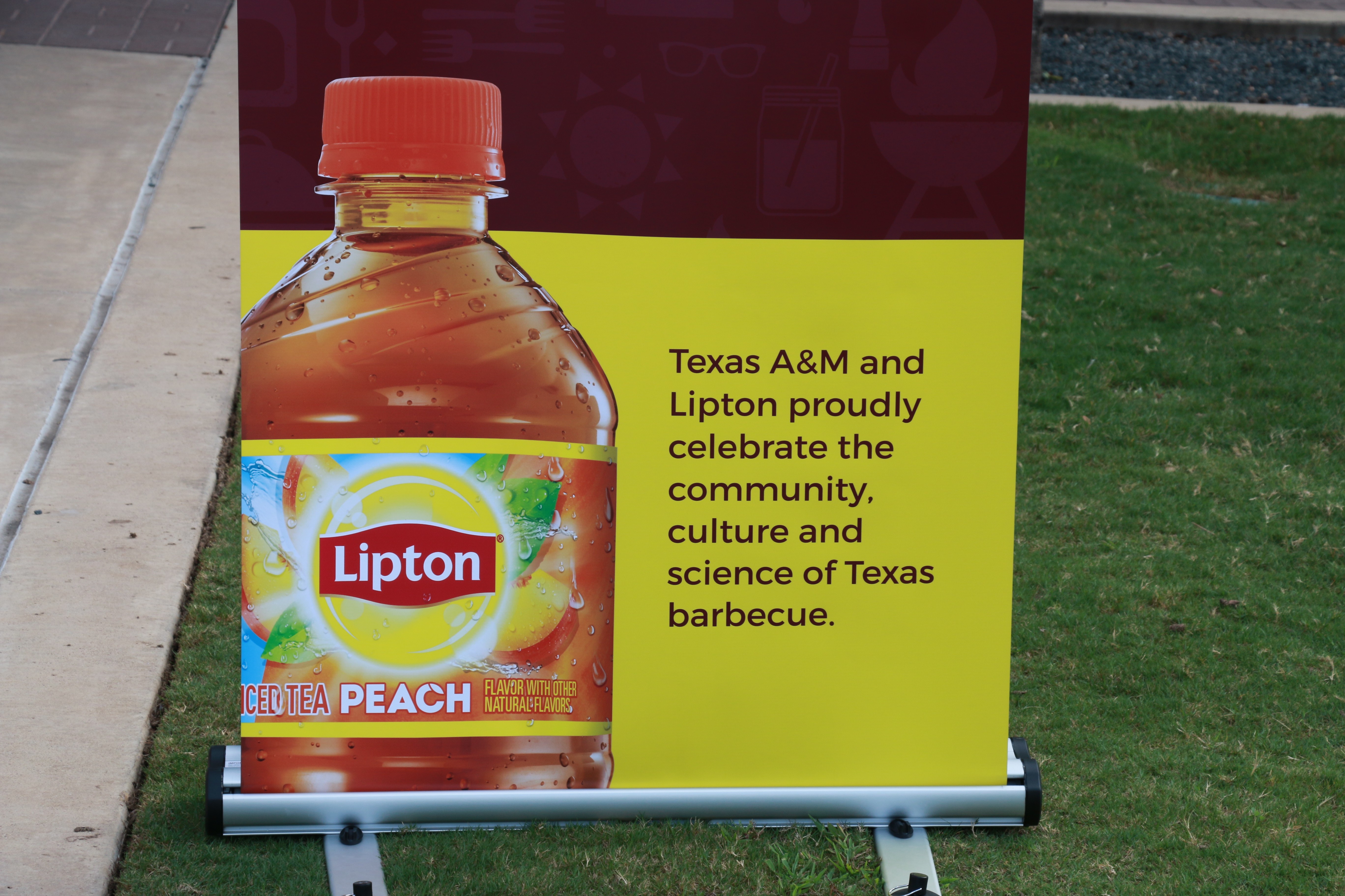 Lipton Tea and Texas A&M BBQ Genius set up