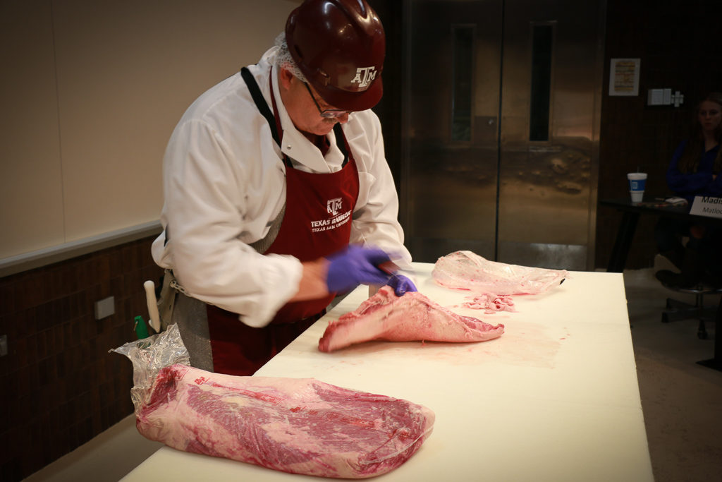 Davey Griffin showing the individual muscles of the brisket
