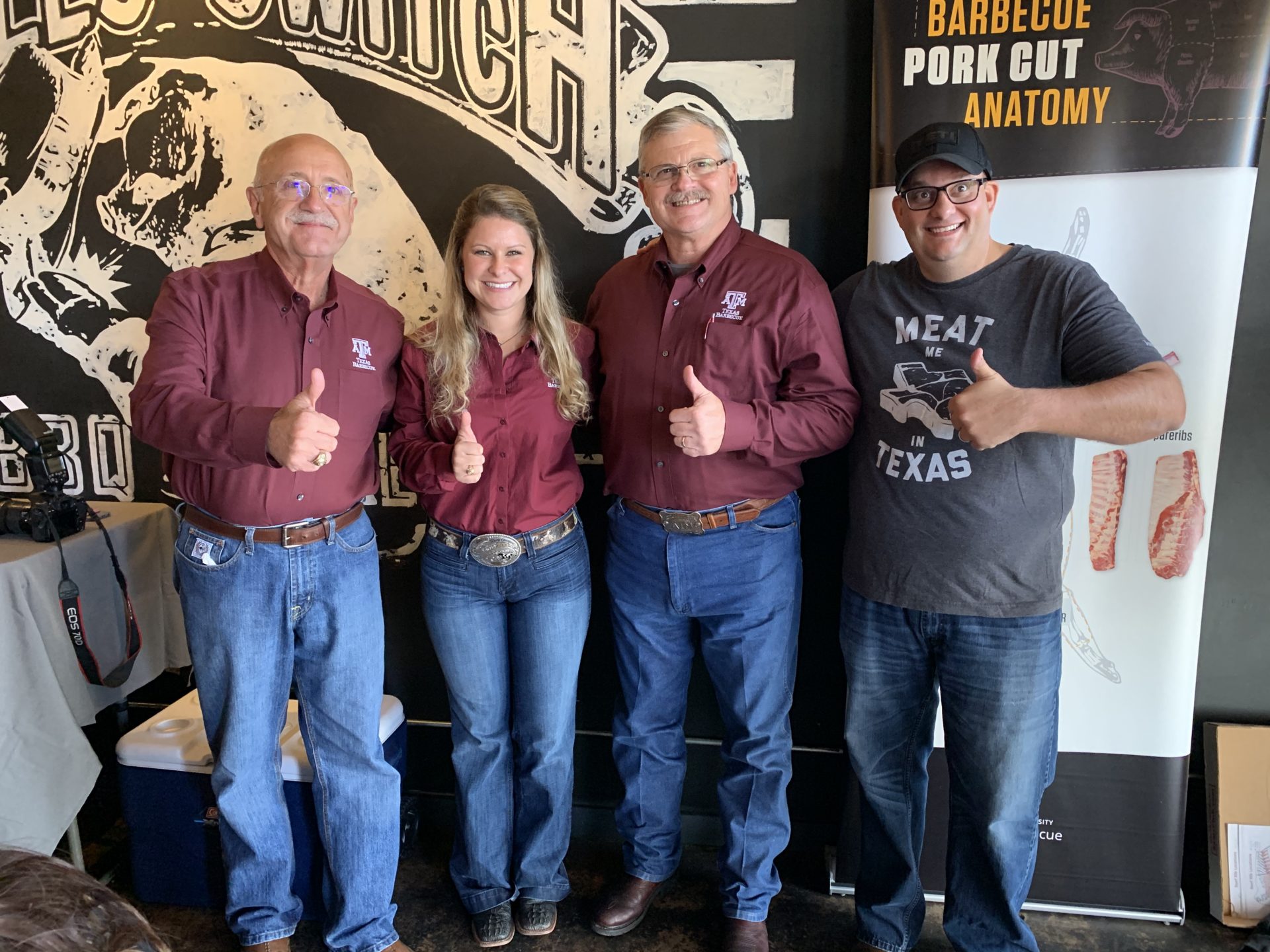 Jeff Savell, Brogan Horton, Davey Griffin, and Daniel Vaughn at the Texas Monthly 'Cue Course