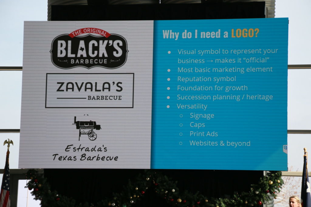 Example of logos at Texas Barbecue Town Hall Meeting