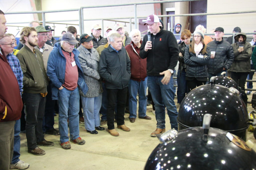 Kevin Kolman discussing the Smokey Mountain Cookers at Camp Brisket